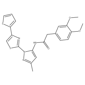 2-(3,4-dimethoxyphenyl)-N-(3-methyl-1-(4-(thiophen-2-yl)thiazol-2-yl)-1H-pyrazol-5-yl)acetamide Structure