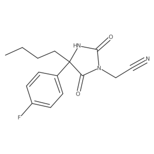 2-[4-Butyl-4-(4-fluorophenyl)-2,5-dioxoimidazolidin-1-yl]acetonitrile结构式