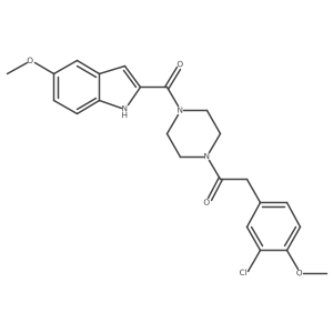 2-(3-Chloro-4-methoxyphenyl)-1-[4-[(5-methoxy-1H-indol-2-yl)carbonyl]-1-piperazinyl]ethanone结构式