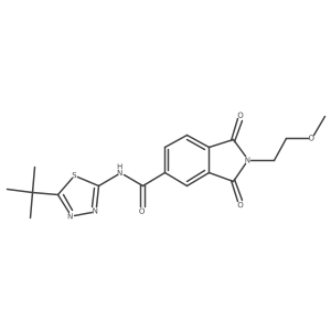 N-[(2E)-5-tert-butyl-1,3,4-thiadiazol-2(3H)-ylidene]-2-(2-methoxyethyl)-1,3-dioxo-2,3-dihydro-1H-isoindole-5-carboxamide Structure