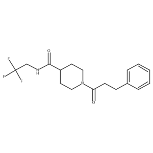 1-(3-phenylpropanoyl)-N-(2,2,2-trifluoroethyl)piperidine-4-carboxamide结构式
