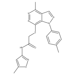 N-(5-methyl-1,2-oxazol-3-yl)-2-{[4-methyl-1-(4-methylphenyl)-1H-pyrazolo[3,4-d]pyridazin-7-yl]sulfanyl}acetamide结构式
