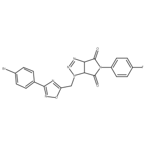 1-{[3-(4-bromophenyl)-1,2,4-oxadiazol-5-yl]methyl}-5-(4-fluorophenyl)-1H,3aH,4H,5H,6H,6aH-pyrrolo[3,4-d][1,2,3]triazole-4,6-dione结构式