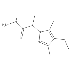 2-(4-Ethyl-3,5-dimethyl-1H-pyrazol-1-yl)propanohydrazide结构式