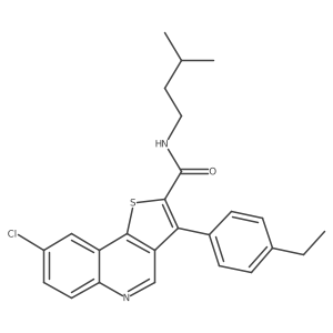8-chloro-3-(4-ethylphenyl)-N-(3-methylbutyl)thieno[3,2-c]quinoline-2-carboxamide Structure