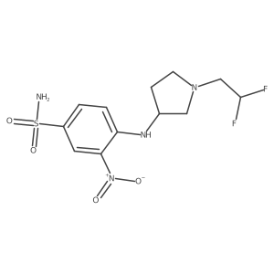 (r)-4-(1-(2,2-Difluoroethyl)pyrrolidin-3-ylamino)-3-nitrobenzenesulfonamide Structure