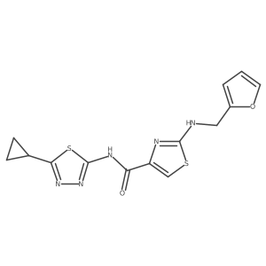 N-[(2E)-5-cyclopropyl-1,3,4-thiadiazol-2(3H)-ylidene]-2-[(furan-2-ylmethyl)amino]-1,3-thiazole-4-carboxamide Structure
