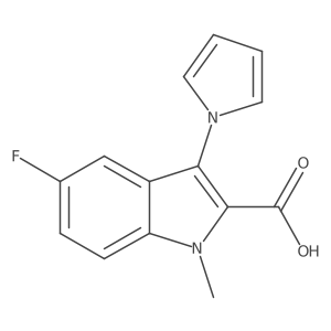 5-Fluoro-1-methyl-3-(1H-pyrrol-1-yl)-1H-indole-2-carboxylic acid结构式
