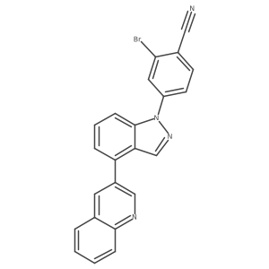 2-Bromo-4-(4-quinolin-3-ylindazol-1-yl)benzonitrile Structure