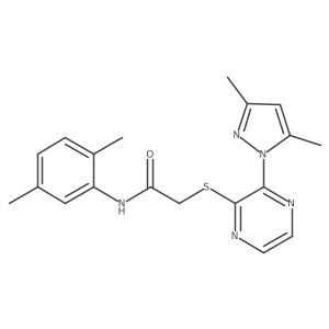2-((3-(3,5-dimethyl-1H-pyrazol-1-yl)pyrazin-2-yl)thio)-N-(2,5-dimethylphenyl)acetamide结构式