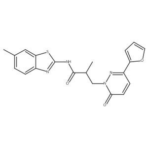 3-(3-(furan-2-yl)-6-oxopyridazin-1(6H)-yl)-2-methyl-N-(6-methylbenzo[d]thiazol-2-yl)propanamide结构式