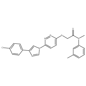2-((6-(4-(4-chlorophenyl)-1H-imidazol-1-yl)pyridazin-3-yl)thio)-N-methyl-N-(m-tolyl)acetamide结构式