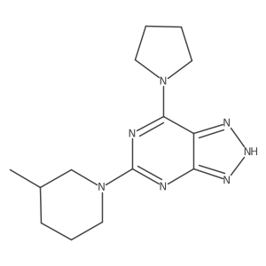 5-(3-methylpiperidin-1-yl)-7-(pyrrolidin-1-yl)-3H-[1,2,3]triazolo[4,5-d]pyrimidine结构式