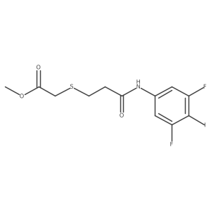 Acetic acid, 2-[[3-[(3,5-difluoro-4-iodophenyl)amino]-3-oxopropyl]thio]-, methyl ester Structure