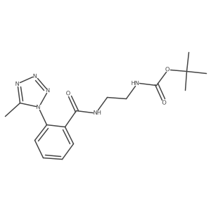 tert-butyl [2-({[2-(5-methyl-1H-tetrazol-1-yl)phenyl]carbonyl}amino)ethyl]carbamate Structure