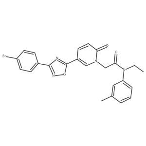 2-{5-[3-(4-bromophenyl)-1,2,4-oxadiazol-5-yl]-2-oxopyridin-1(2H)-yl}-N-ethyl-N-(3-methylphenyl)acetamide结构式