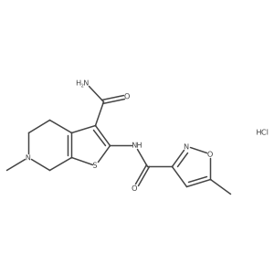 N-(3-carbamoyl-6-methyl-4,5,6,7-tetrahydrothieno[2,3-c]pyridin-2-yl)-5-methylisoxazole-3-carboxamide hydrochloride Structure