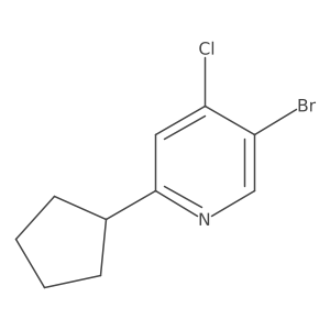 Pyridine, 5-bromo-4-chloro-2-cyclopentyl-结构式