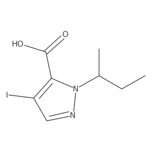 1-(butan-2-yl)-4-iodo-1H-pyrazole-5-carboxylic acid结构式