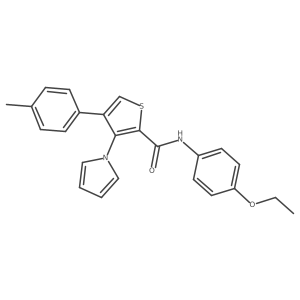 N-(4-ethoxyphenyl)-4-(4-methylphenyl)-3-(1H-pyrrol-1-yl)thiophene-2-carboxamide Structure