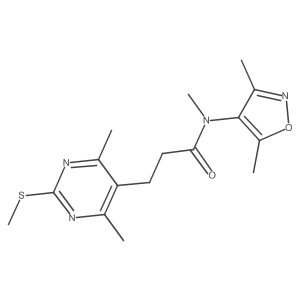 N-(3,5-dimethyl-1,2-oxazol-4-yl)-3-[4,6-dimethyl-2-(methylsulfanyl)pyrimidin-5-yl]-N-methylpropanamide结构式