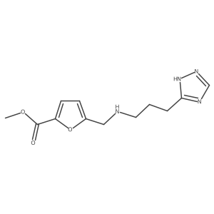 2-Furancarboxylic acid, 5-[[[3-(1H-1,2,4-triazol-5-yl)propyl]amino]methyl]-, methyl ester结构式