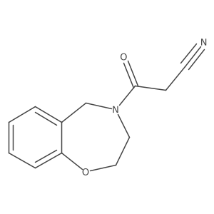 3-Oxo-3-(2,3,4,5-tetrahydro-1,4-benzoxazepin-4-yl)propanenitrile结构式