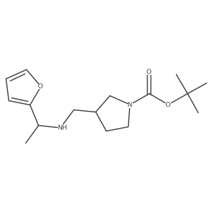 tert-Butyl 3-(((1-(furan-2-yl)ethyl)amino)methyl)pyrrolidine-1-carboxylate结构式