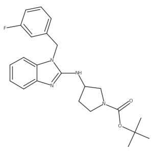 tert-Butyl 3-((1-(3-fluorobenzyl)-1H-benzo[d]imidazol-2-yl)amino)pyrrolidine-1-carboxylate结构式