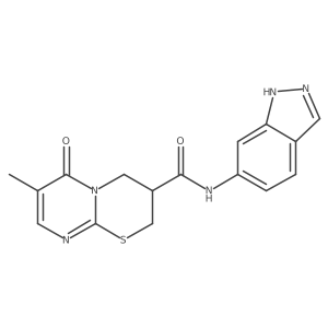 N-(1H-indazol-6-yl)-7-methyl-6-oxo-2,3,4,6-tetrahydropyrimido[2,1-b][1,3]thiazine-3-carboxamide结构式
