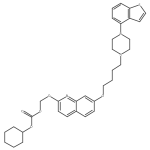 (7-(4-(4-(Benzo[b]thiophen-4-yl)piperazin-1-yl)butoxy)quinolin-2-yloxy)methyl cyclohexyl carbonate结构式