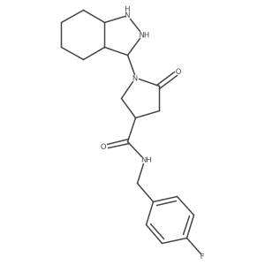 1-(2,3,3a,4,5,6,7,7a-octahydro-1H-indazol-3-yl)-N-[(4-fluorophenyl)methyl]-5-oxopyrrolidine-3-carboxamide Structure