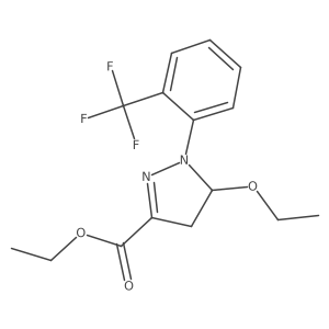 ethyl 5-ethoxy-1-[2-(trifluoromethyl)phenyl]-4,5-dihydro-1H-pyrazole-3-carboxylate Structure