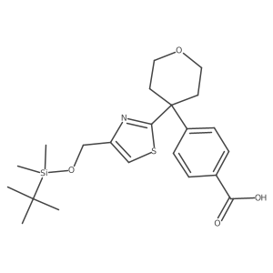 4-(4-(4-(((tert-butyldimethylsilyl)oxy)methyl)thiazol-2-yl)tetrahydro-2H-pyran-4-yl)benzoic acid Structure