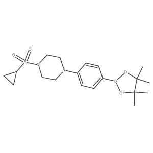 1-(Cyclopropylsulfonyl)-4-(4-(4,4,5,5-tetramethyl-1,3,2-dioxaborolan-2-yl)phenyl)piperazine结构式