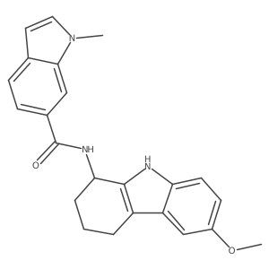 N-(6-methoxy-2,3,4,9-tetrahydro-1H-carbazol-1-yl)-1-methyl-1H-indole-6-carboxamide结构式