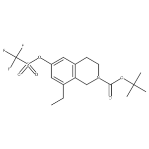 Tert-butyl 8-ethyl-6-(((trifluoromethyl)sulfonyl)oxy)-3,4-dihydroisoquinoline-2(1h)-carboxylate结构式