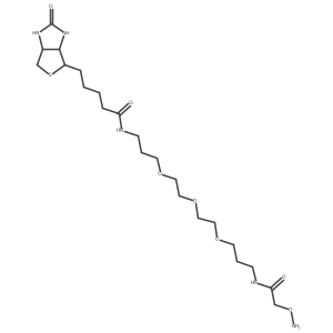 N-(1-(Aminooxy)-2-oxo-7,10,13-trioxa-3-azahexadecan-16-yl)-5-((3aS,4S,6aR)-2-oxohexahydro-1H-thieno[3,4-d]imidazol-4-yl)pentanamide Structure