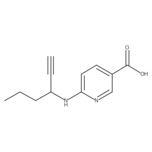 6-[(Hex-1-yn-3-yl)amino]pyridine-3-carboxylic acid结构式
