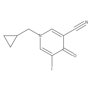 1-(Cyclopropylmethyl)-5-iodo-4-oxo-1,4-dihydropyridine-3-carbonitrile结构式