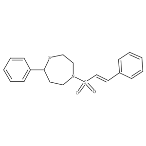(E)-7-phenyl-4-(styrylsulfonyl)-1,4-thiazepane结构式