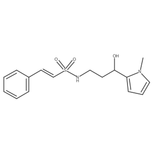 (E)-N-(3-hydroxy-3-(1-methyl-1H-pyrrol-2-yl)propyl)-2-phenylethenesulfonamide Structure