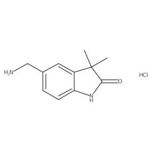 5-(aminomethyl)-3,3-dimethyl-2,3-dihydro-1H-indol-2-one hydrochloride结构式