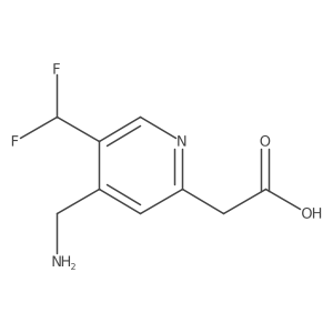 2-(4-(Aminomethyl)-5-(difluoromethyl)pyridin-2-yl)acetic acid Structure