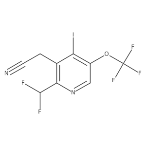 2-(Difluoromethyl)-4-iodo-5-(trifluoromethoxy)pyridine-3-acetonitrile结构式