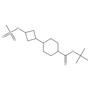 tert-Butyl 4-(3-((methylsulfonyl)oxy)cyclobutyl)piperidine-1-carboxylate Structure