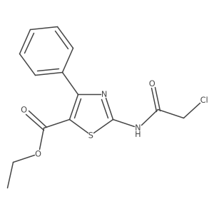 Ethyl 2-(2-chloroacetamido)-4-phenyl-1,3-thiazole-5-carboxylate结构式