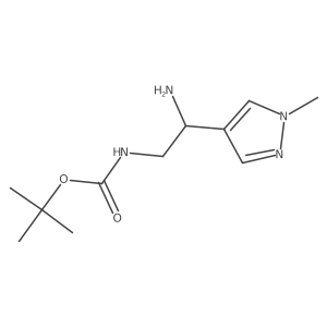 tert-butyl N-[2-amino-2-(1-methyl-1H-pyrazol-4-yl)ethyl]carbamate Structure