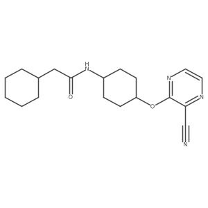 2-cyclohexyl-N-[(1r,4r)-4-[(3-cyanopyrazin-2-yl)oxy]cyclohexyl]acetamide结构式