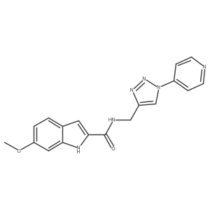 6-methoxy-N-((1-(pyridin-4-yl)-1H-1,2,3-triazol-4-yl)methyl)-1H-indole-2-carboxamide结构式